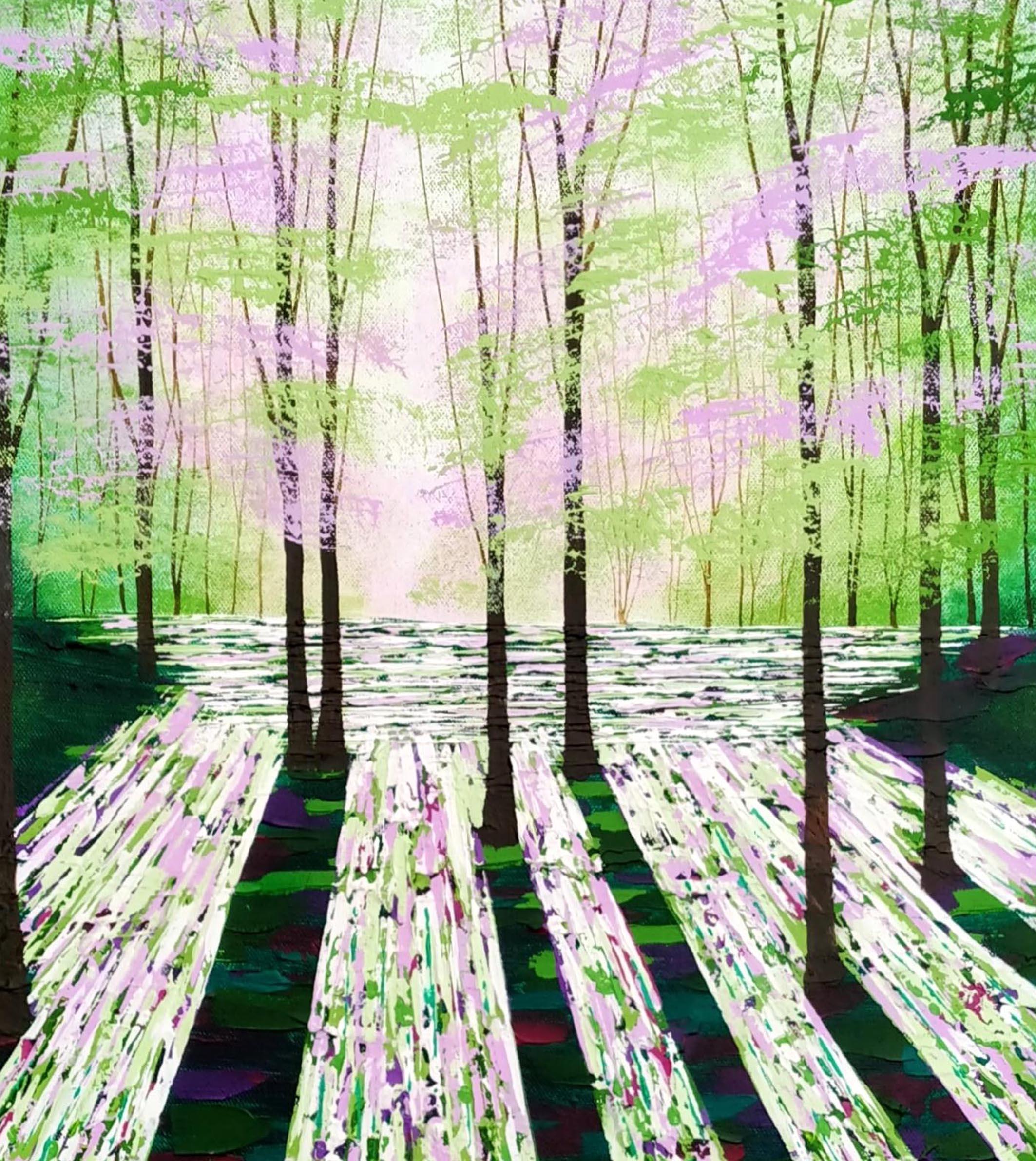 The Forest Talks - Abstract Painting by Amanda Horvath