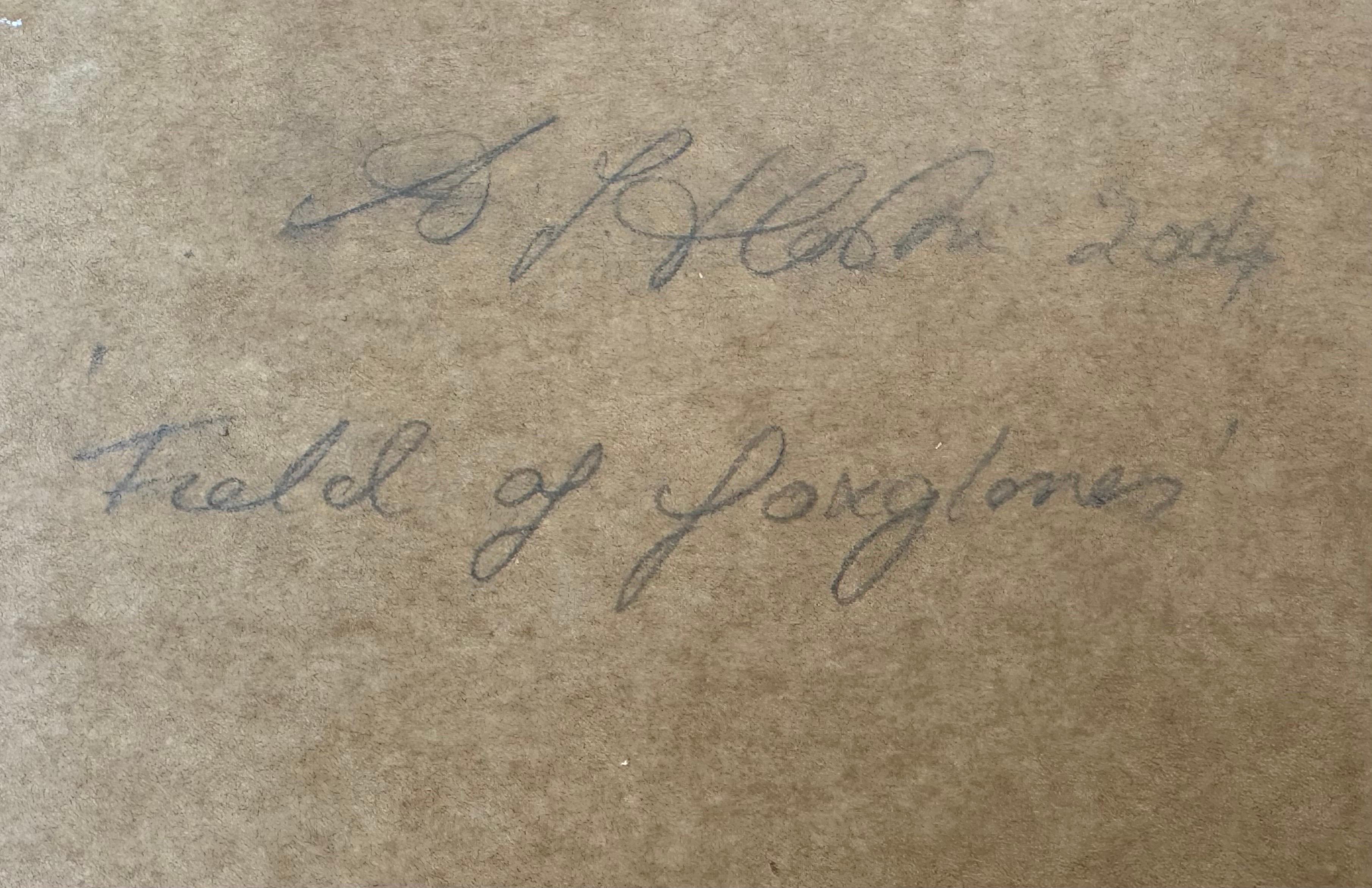 Feld mit Fingerhüten in der britischen Sommerlandschaft von einem zeitgenössischen Künstler im Angebot 5