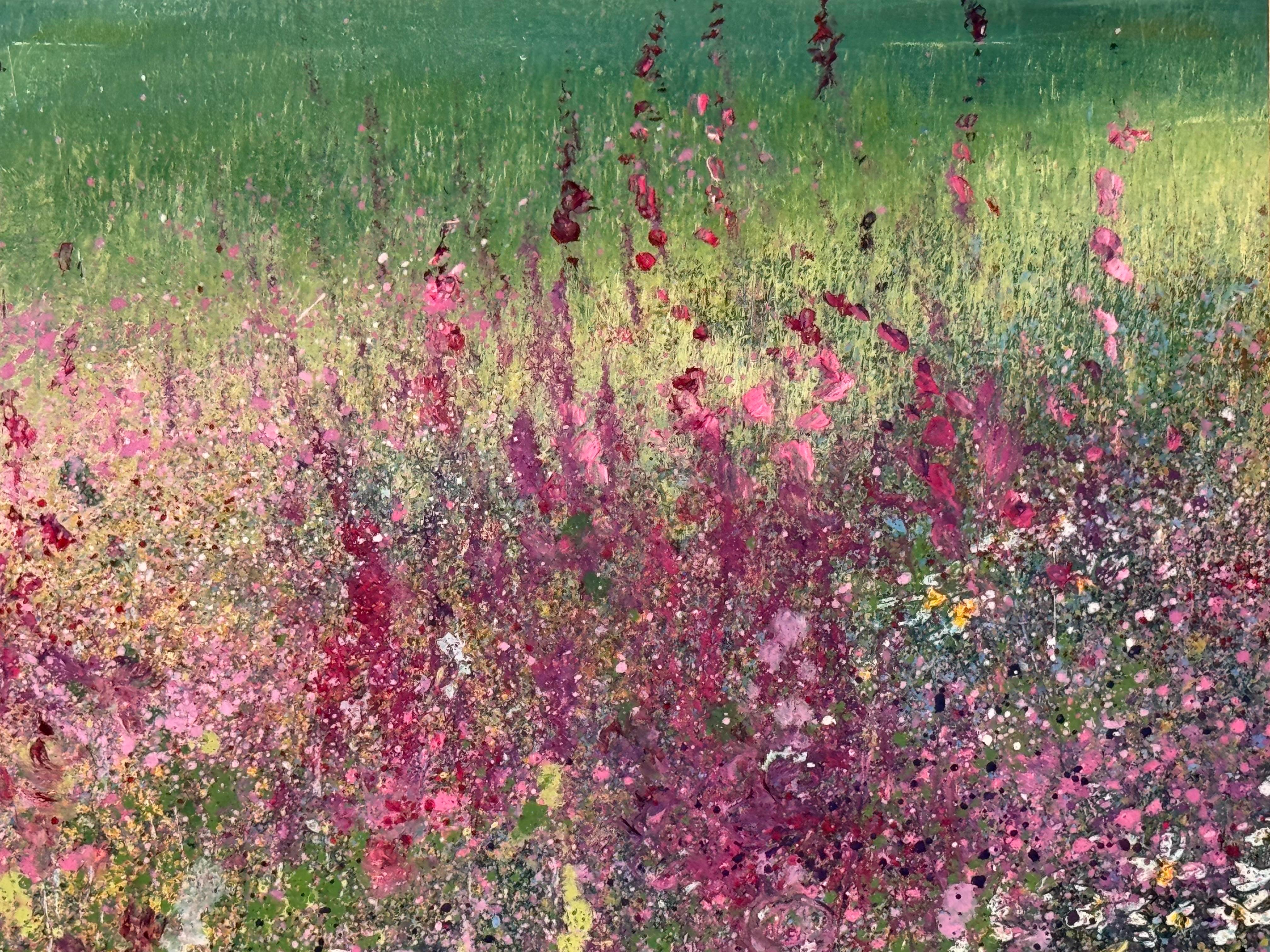 Feld mit Fingerhüten in der britischen Sommerlandschaft von einem zeitgenössischen Künstler im Angebot 4
