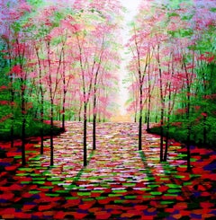 A Quieter Forest Place, Contemporary Woodland Landscape Art, Tree Painting