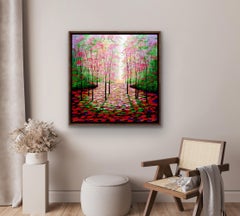 A Quieter Forest Place, Contemporary Woodland Landscape Art, Tree Painting