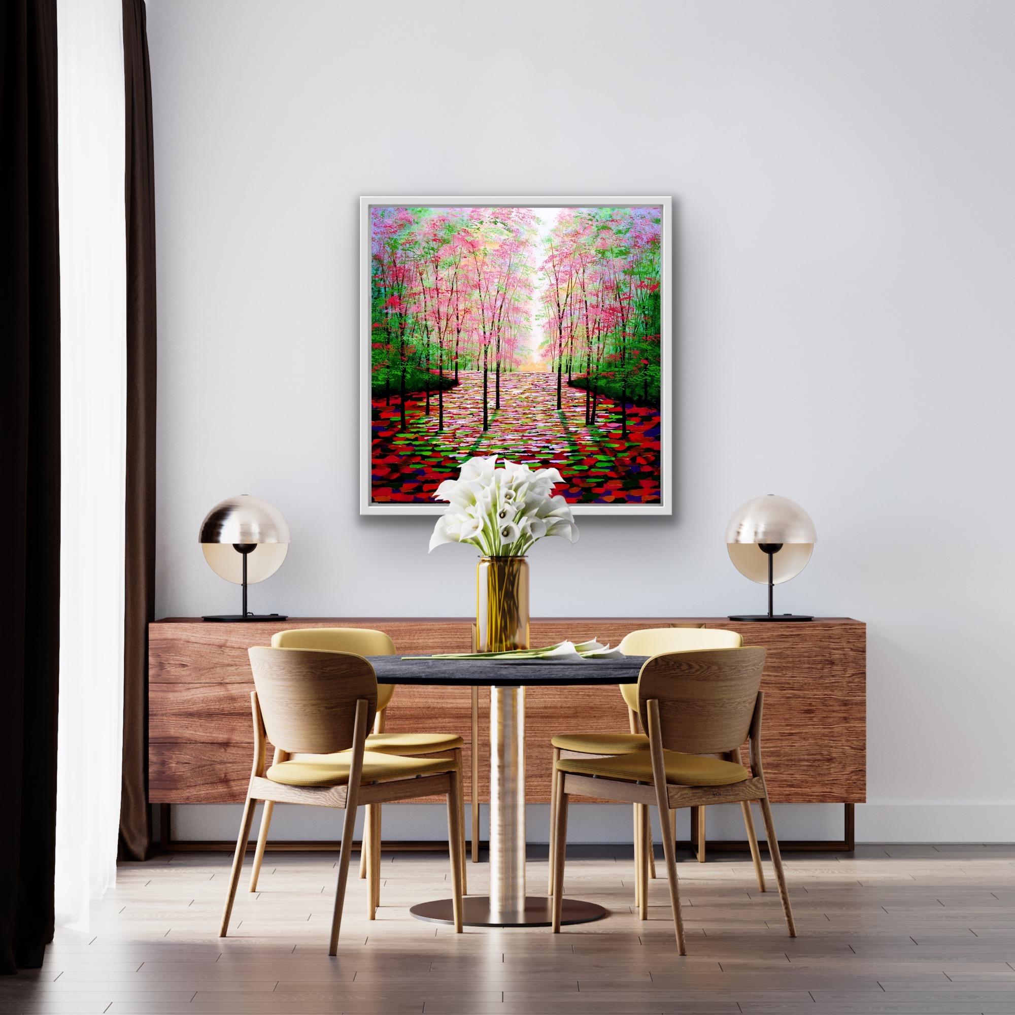 A Quieter Forest Place, Contemporary Woodland Landscape Art, Tree Painting For Sale 4