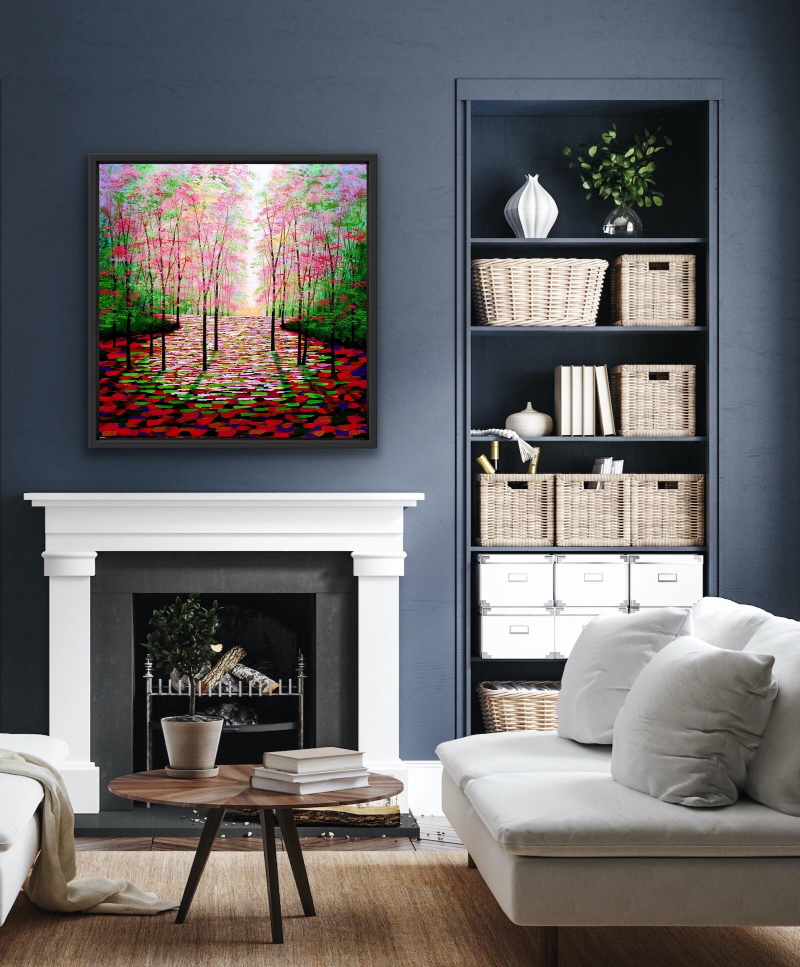 A Quieter Forest Place, Contemporary Woodland Landscape Art, Tree Painting For Sale 5