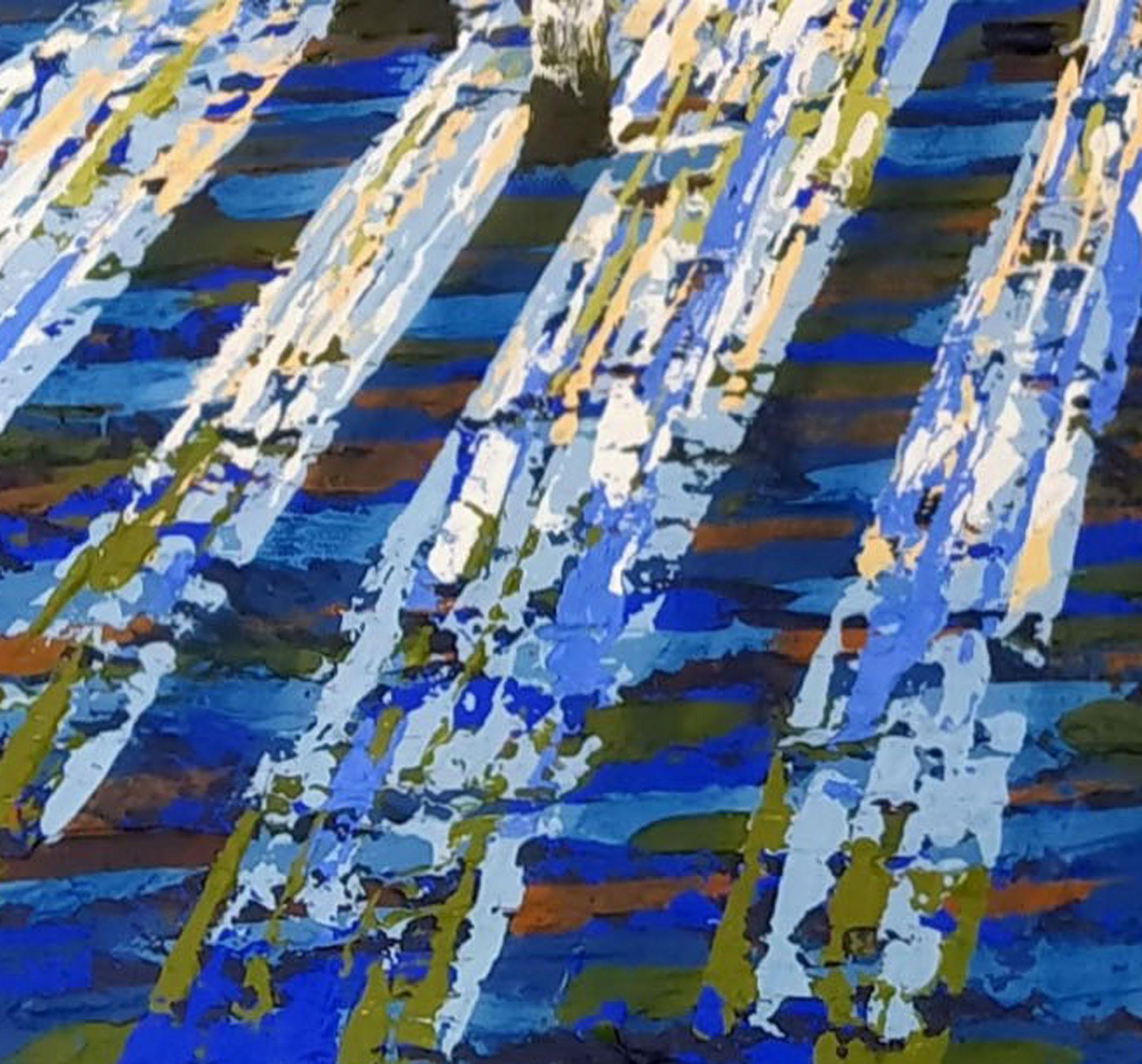 Golden Evening Blue & Golden Evening Light III, Diptychon, Original, Waldgebiet im Angebot 2