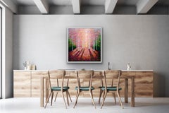 Golden Evening Light II Original Tree Painting Contemporary English Woodland Art
