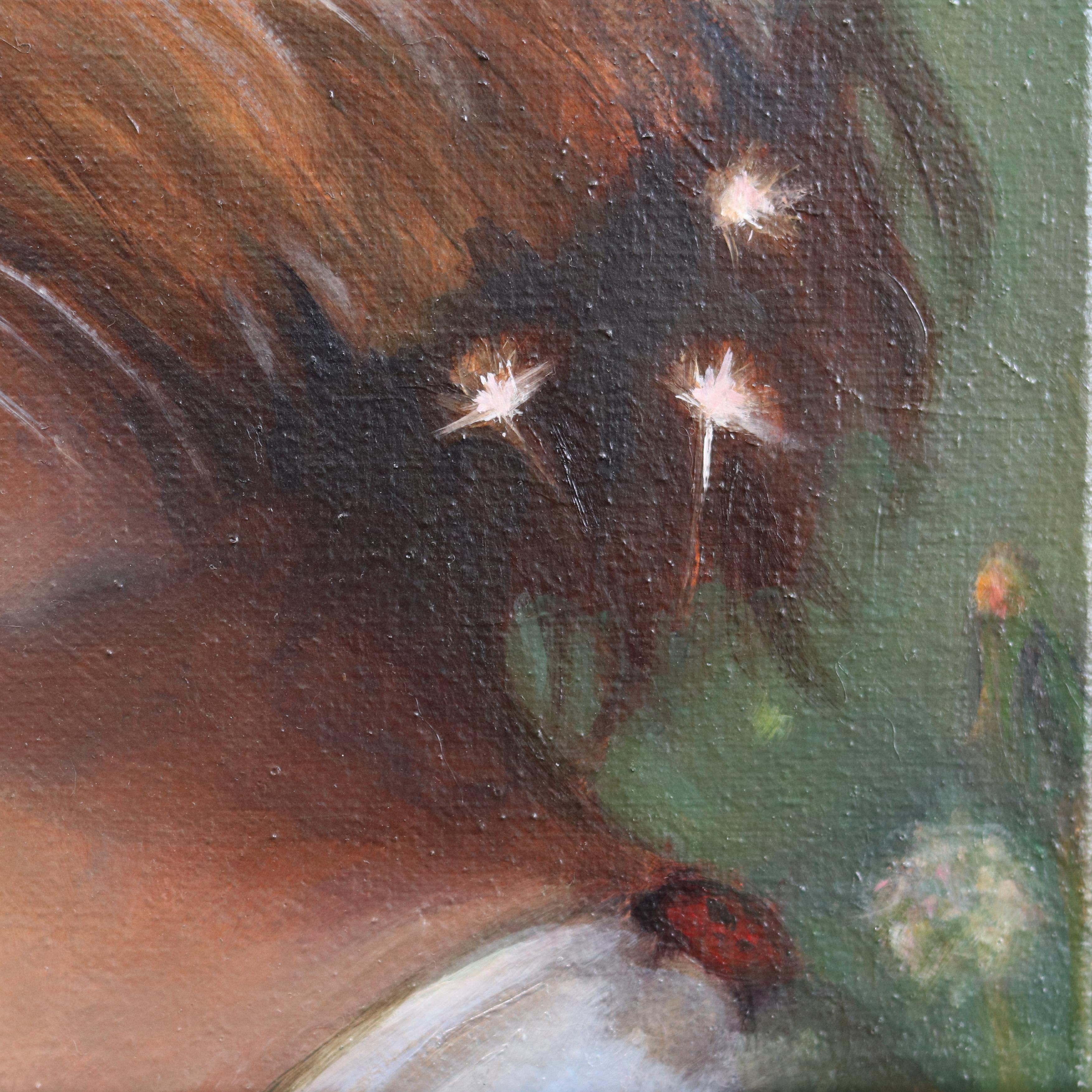 She Felt Everything Directly and Deeply - Figurative Surrealist Oil Painting For Sale 5