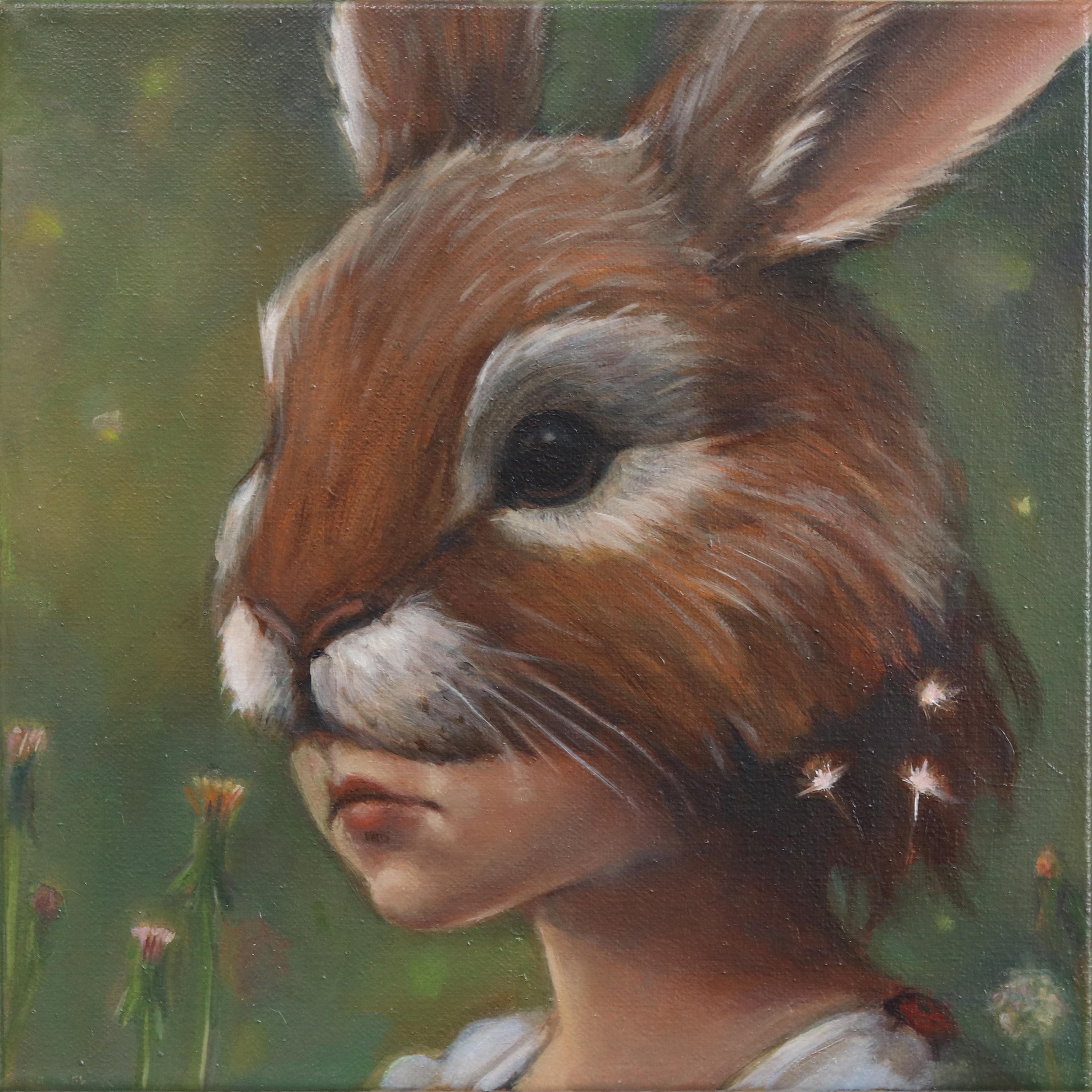 Amanda Immurs Abstract Painting - She Felt Everything Directly and Deeply - Figurative Surrealist Oil Painting