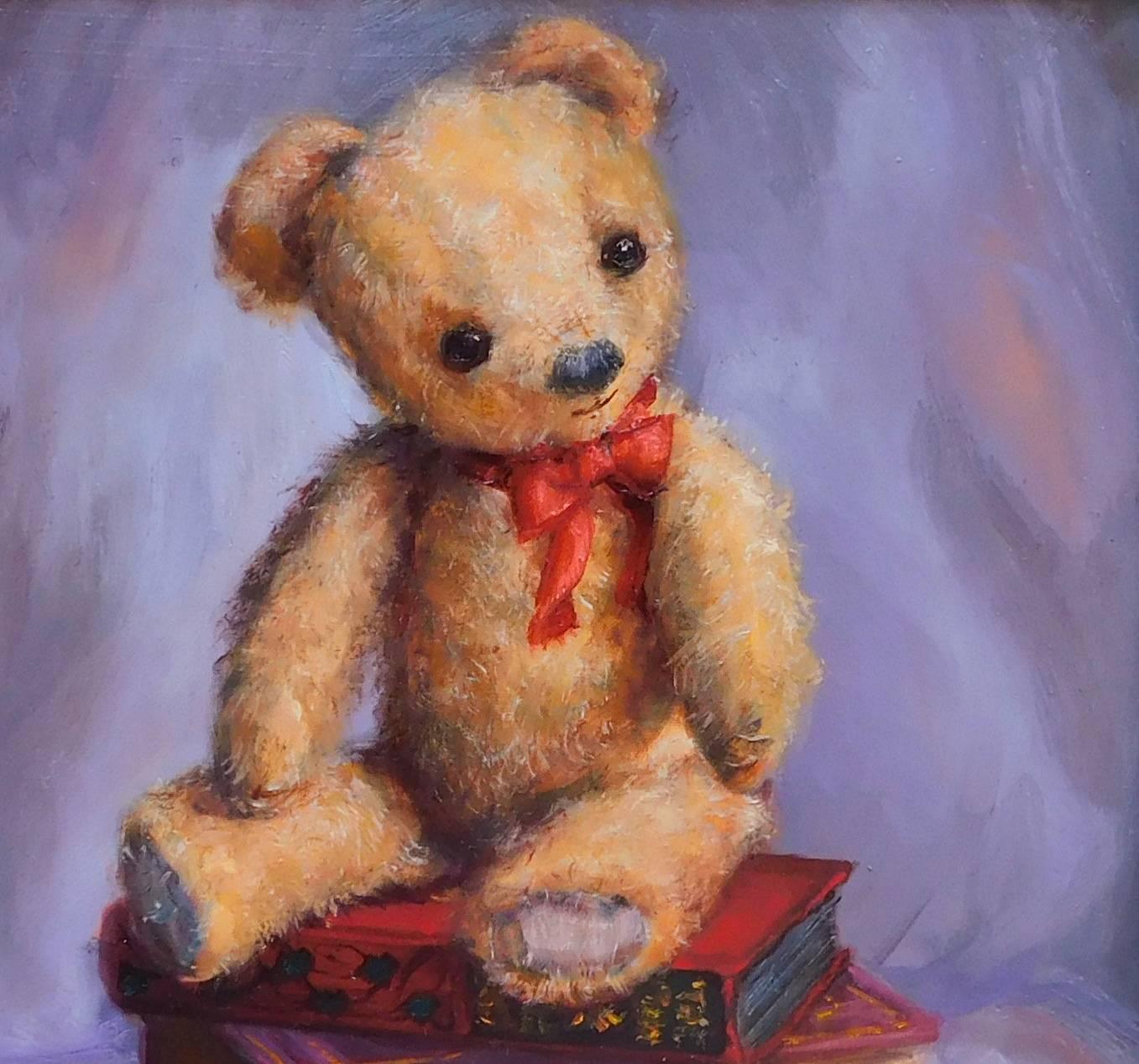 Bear's Books - Contemporary Painting by Amanda Jackson