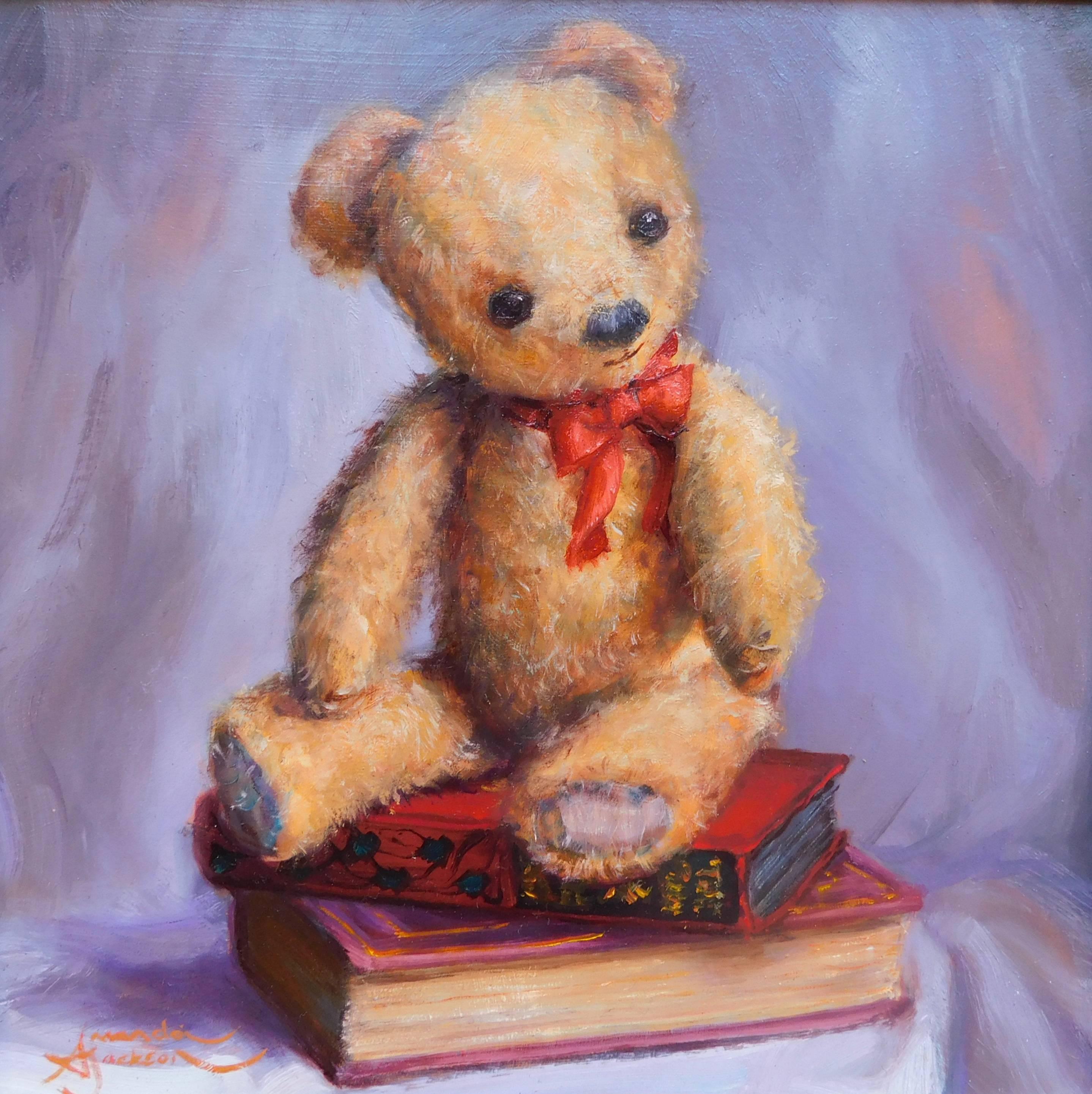 Amanda Jackson Figurative Painting - Bear's Books