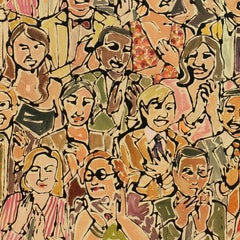 "Audience" pattern - abstract - colorful - figurative - drip painting