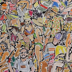 "Beach" - pattern - abstract - colorful - figurative - drip painting