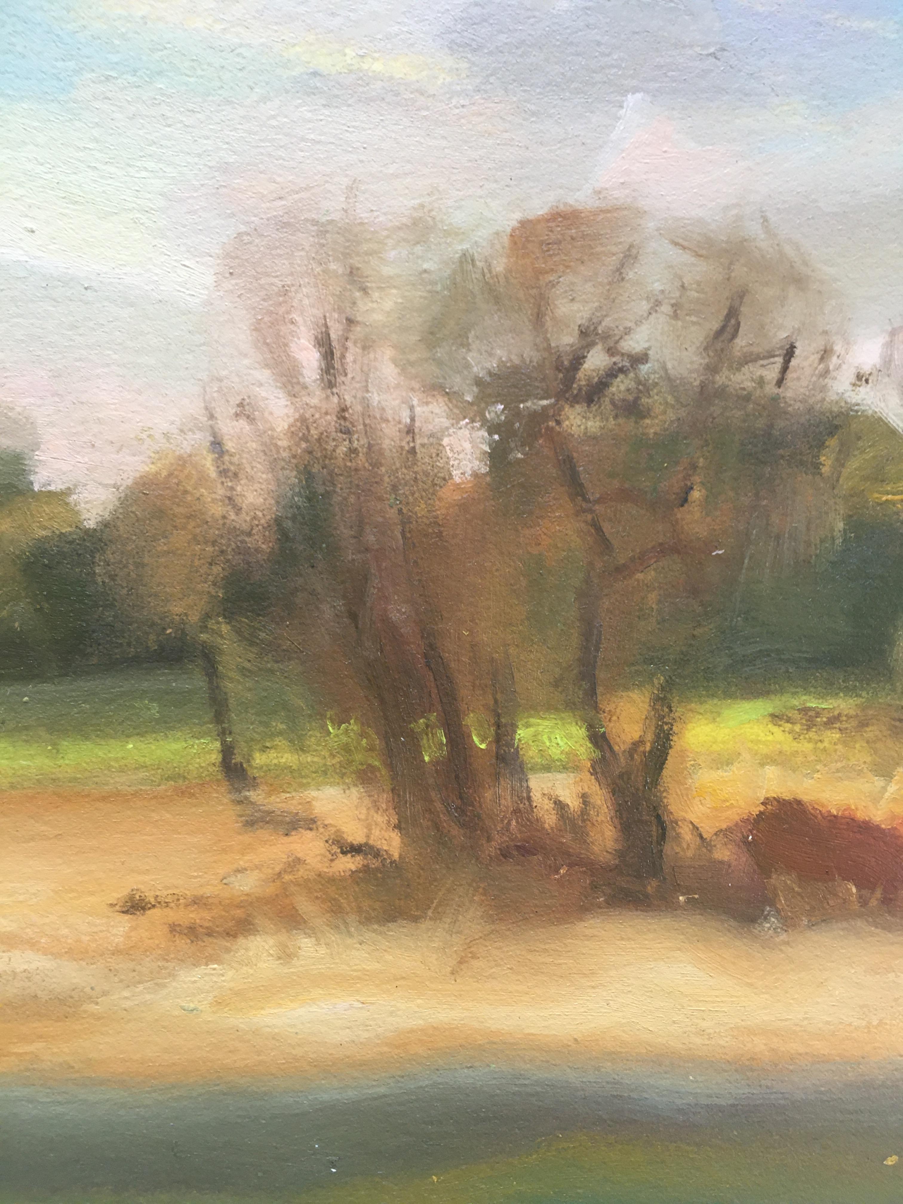BORDEAUX (Braun), Landscape Painting, von Amanda Joy Brown