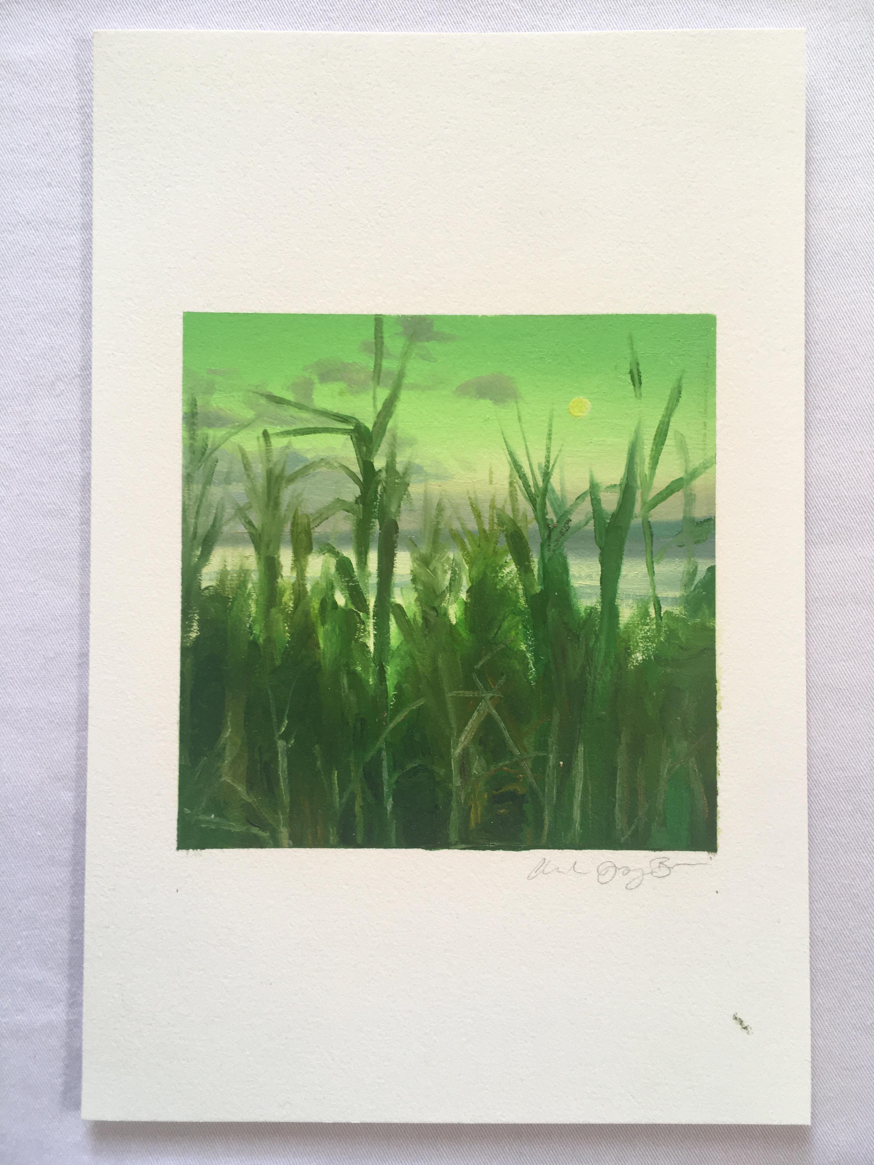 CHOCTAWHATCHEE BAY REEDS - Landscape Painting w/ Ocean & Sky - Background  Oil For Sale 1