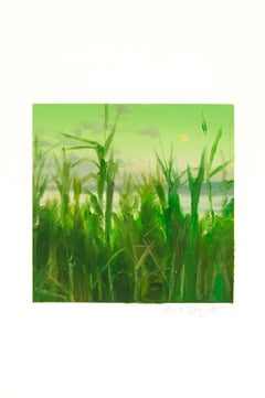 Choctawhatchee Bay Reeds | Landscape Painting w/ Ocean & Sky in Background | Oil