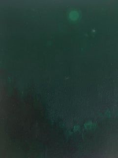 Cielo profondo - Pittura paesaggistica di una foresta di notte  Olio su carta oleata Arches