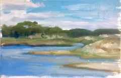 DUNE LAKE - GRAYTON BEACH - Peinture à l'huile de paysage sur papier à l'huile - Arches