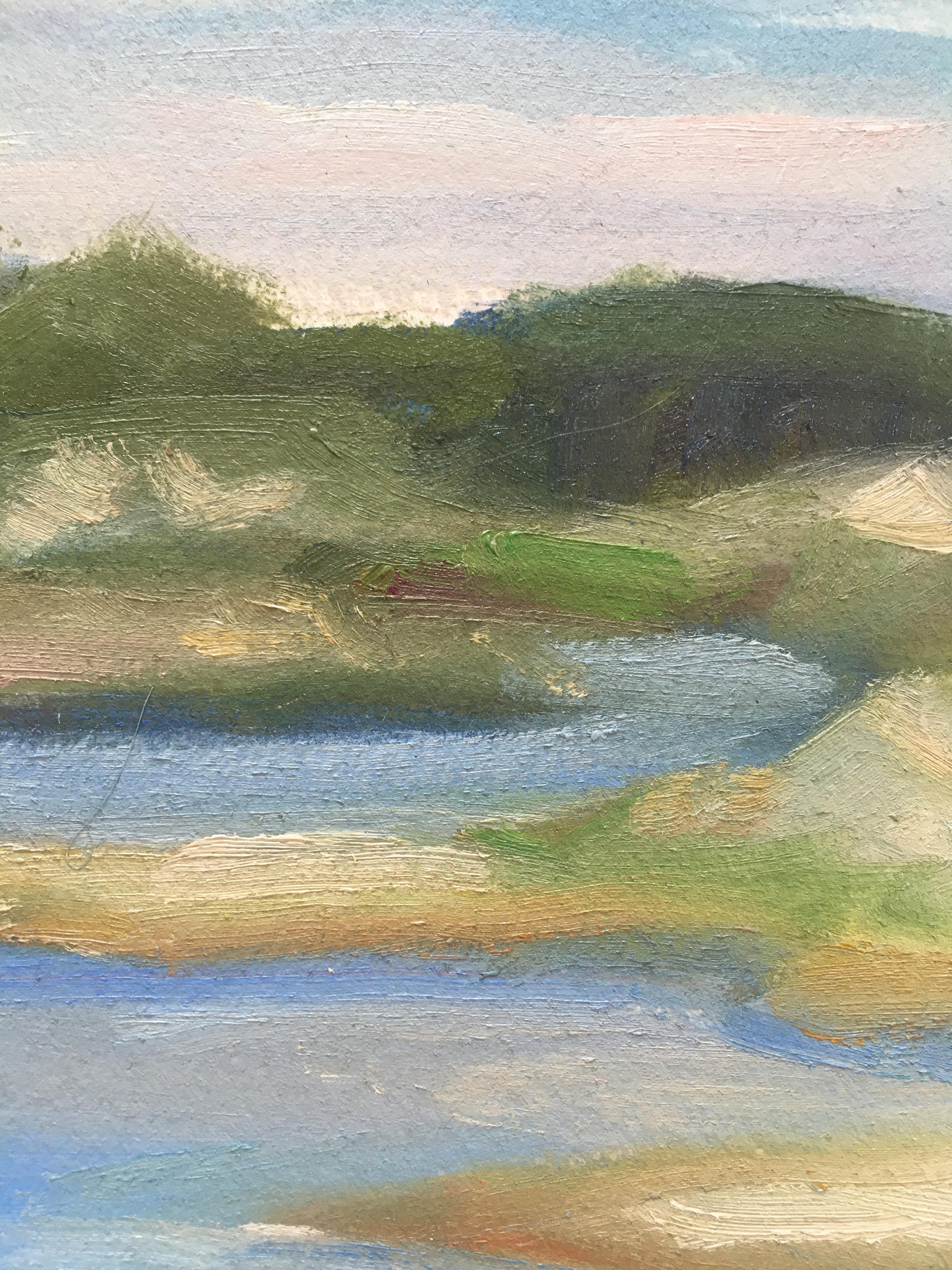DUNE LAKE - GRAYTON BEACH - Oil Landscape Painting on Arches Oil Paper 1