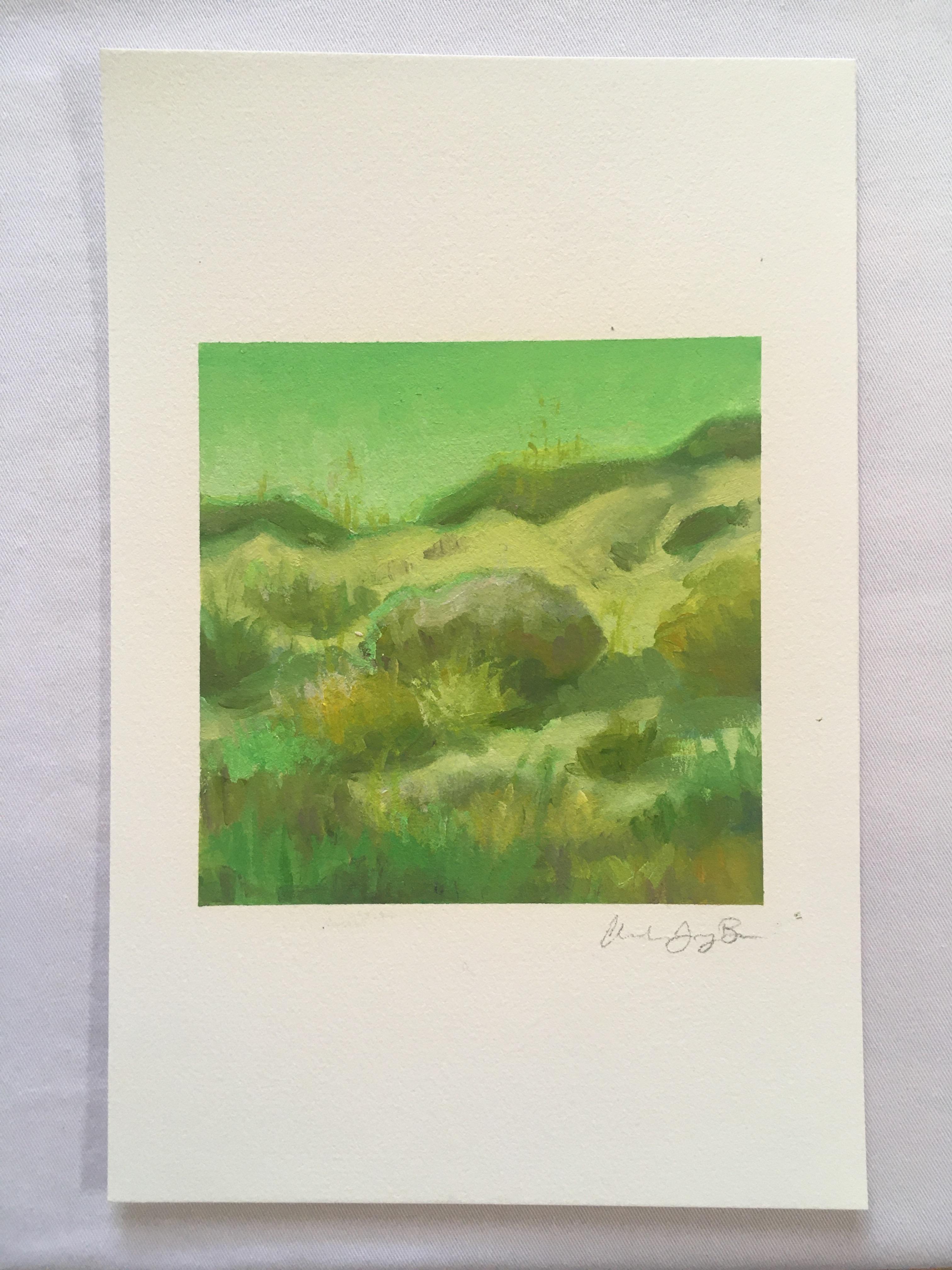 grass hill painting