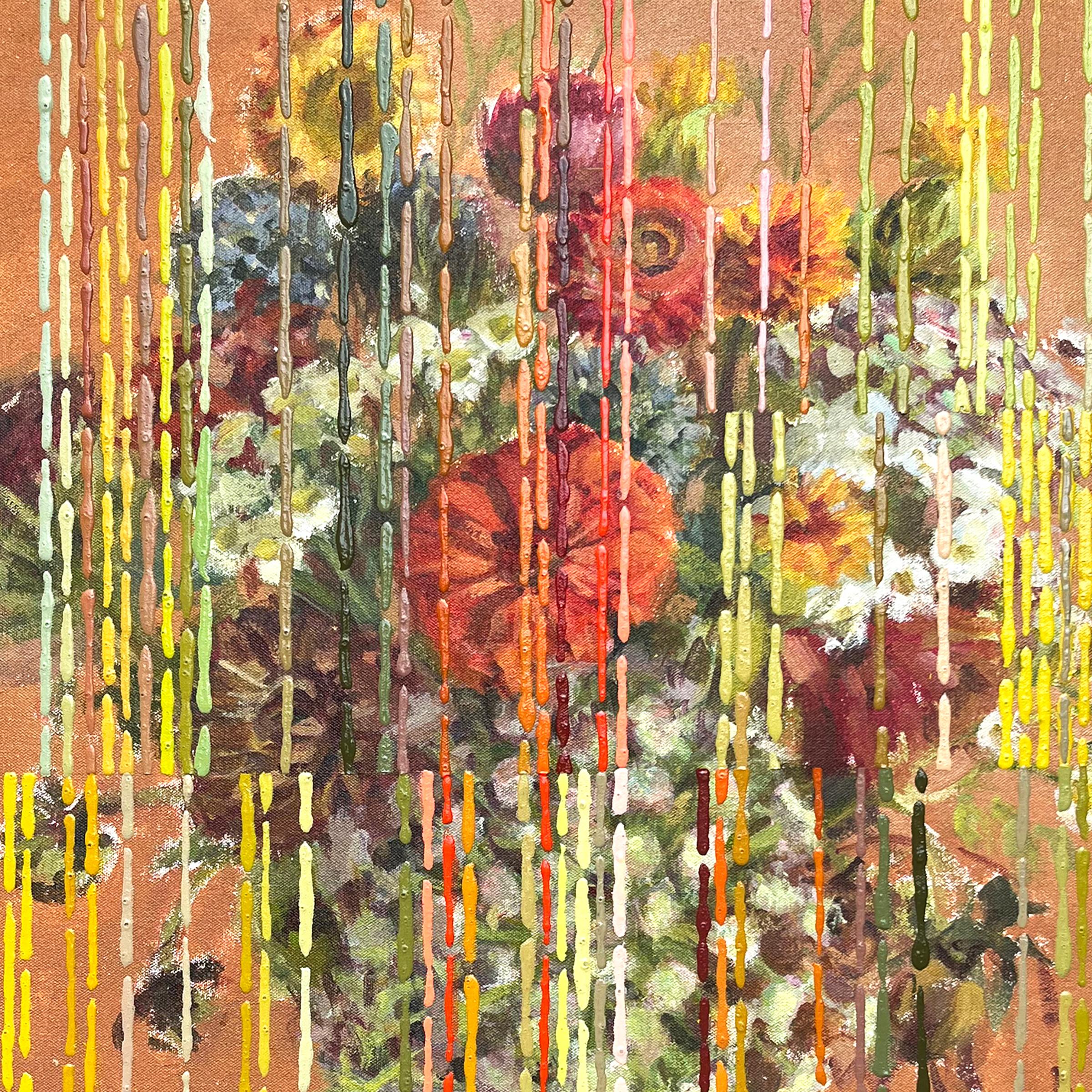 « Élaboré à la fleur » - motif - paysage abstrait - coloré - botanique - Painting de Amanda Joy Brown