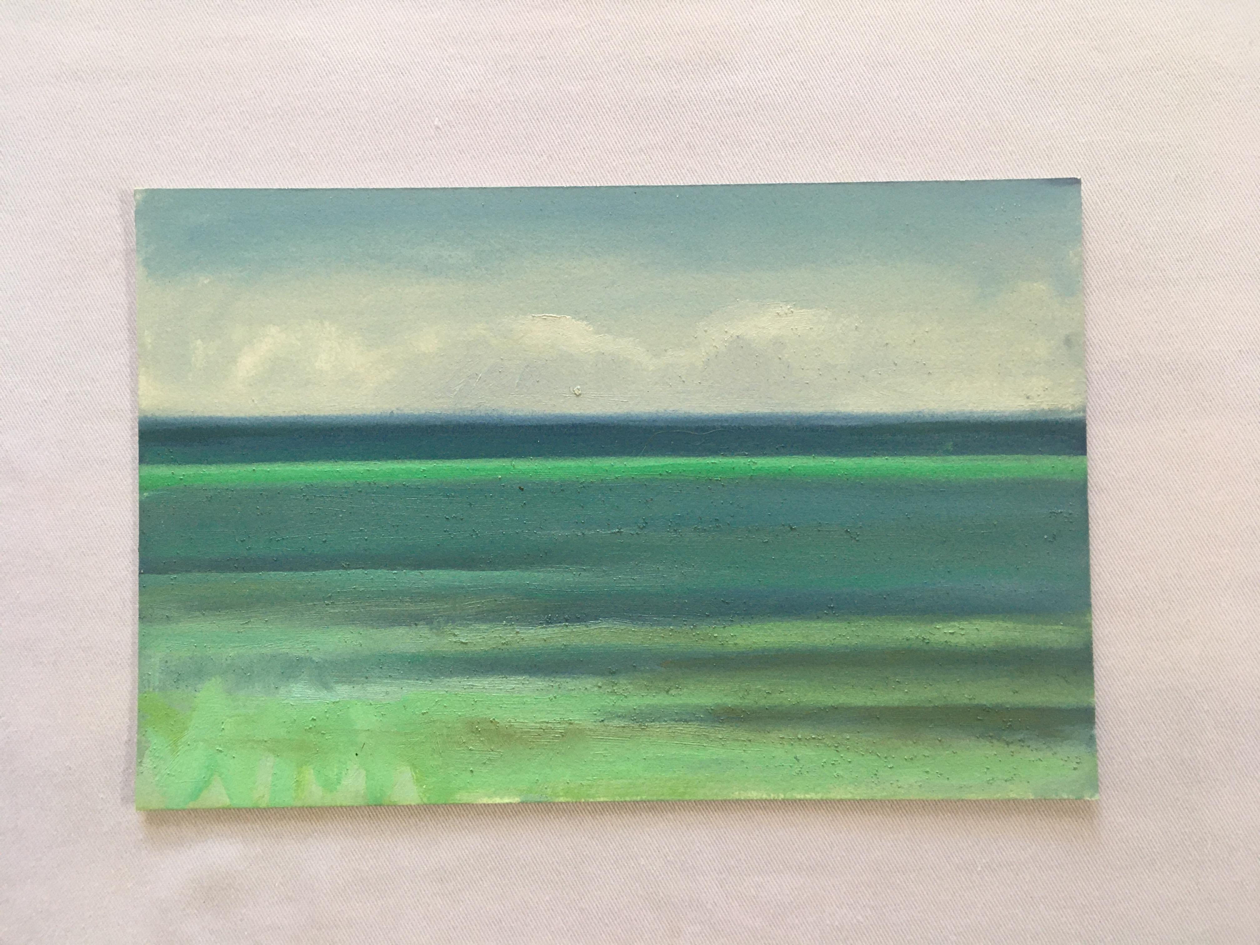 Amanda Joy Brown EMERALD SEA Landscape Painting of the Ocean Oil