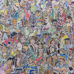 "Musicians" - pattern - colorful - figurative - drip painting