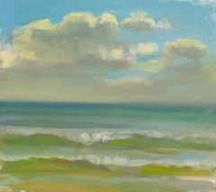 Ocean Storm front  Landscape Painting of Beach, Clouds, and High Waves  Oil