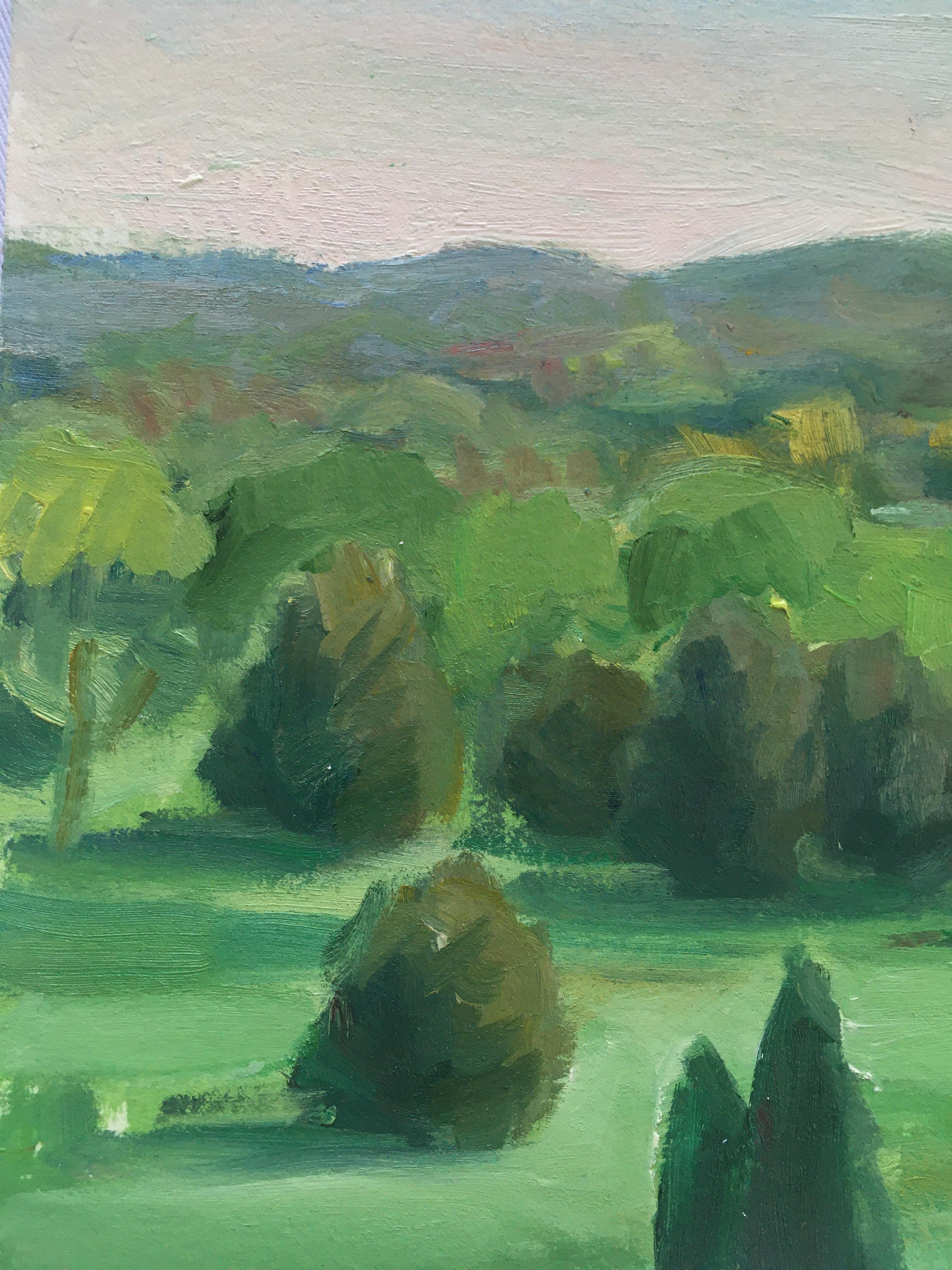 PERCY WARNER VIEW - Paesaggio dipinto del Parco Nazionale del Tennessee con le colline - Painting Contemporaneo di Amanda Joy Brown