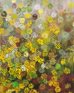 RAIN BOKEH - Large Acrylic on Canvas Painting of Landscape w/ Abstract Shapes