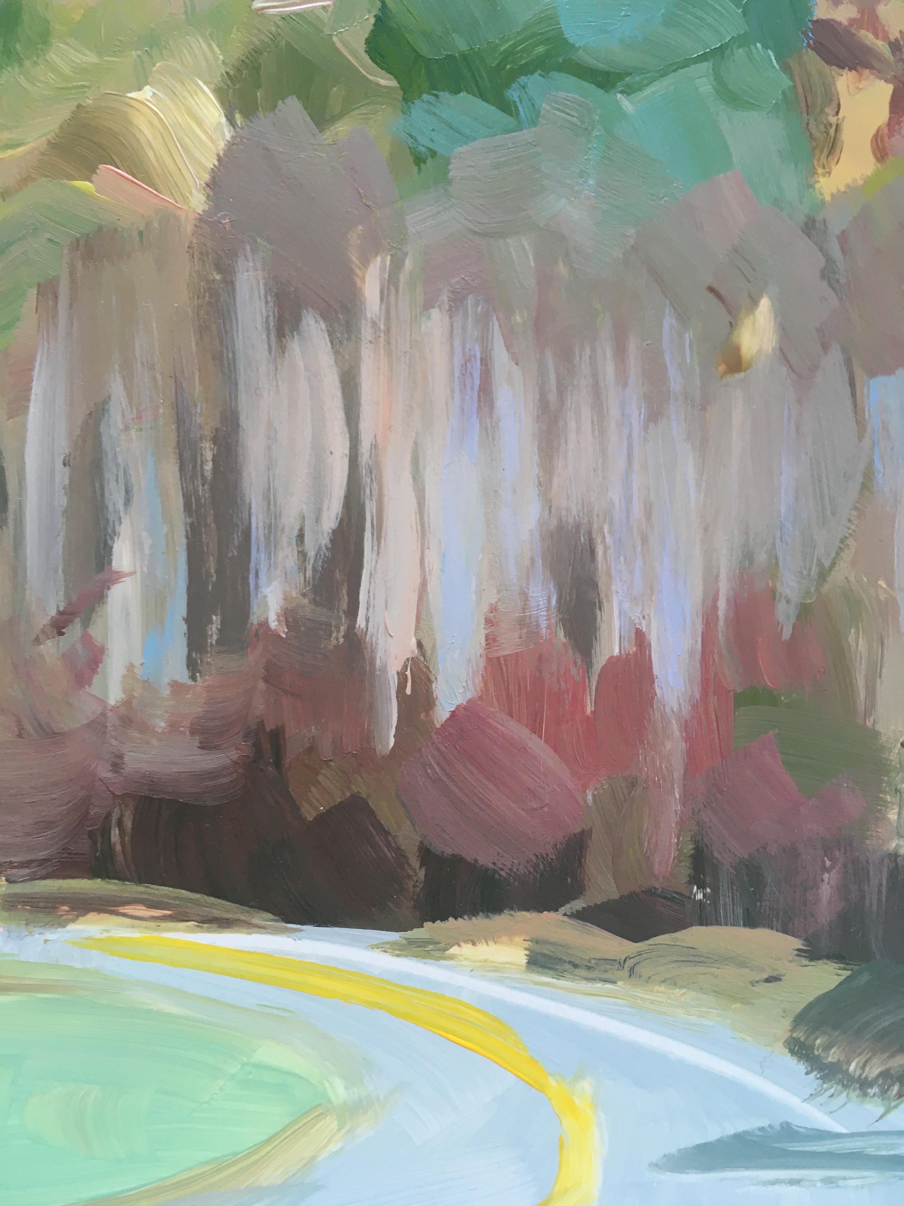 YUPO - Foliage de bord de route - Contemporain Painting par Amanda Joy Brown