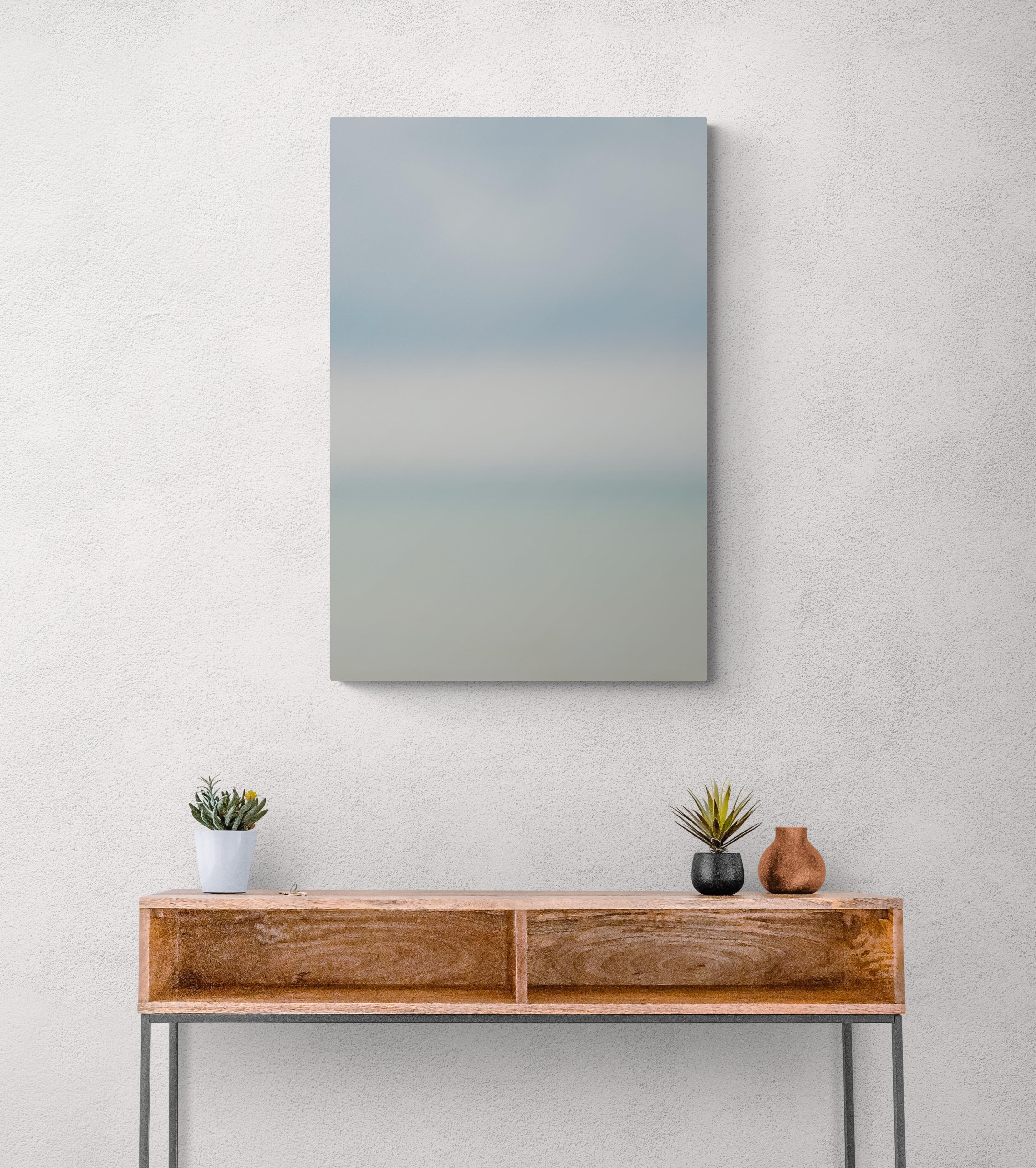 Camber Sands, Signed Contemporary Abstract Landscape Photographic Print on Metal For Sale 4