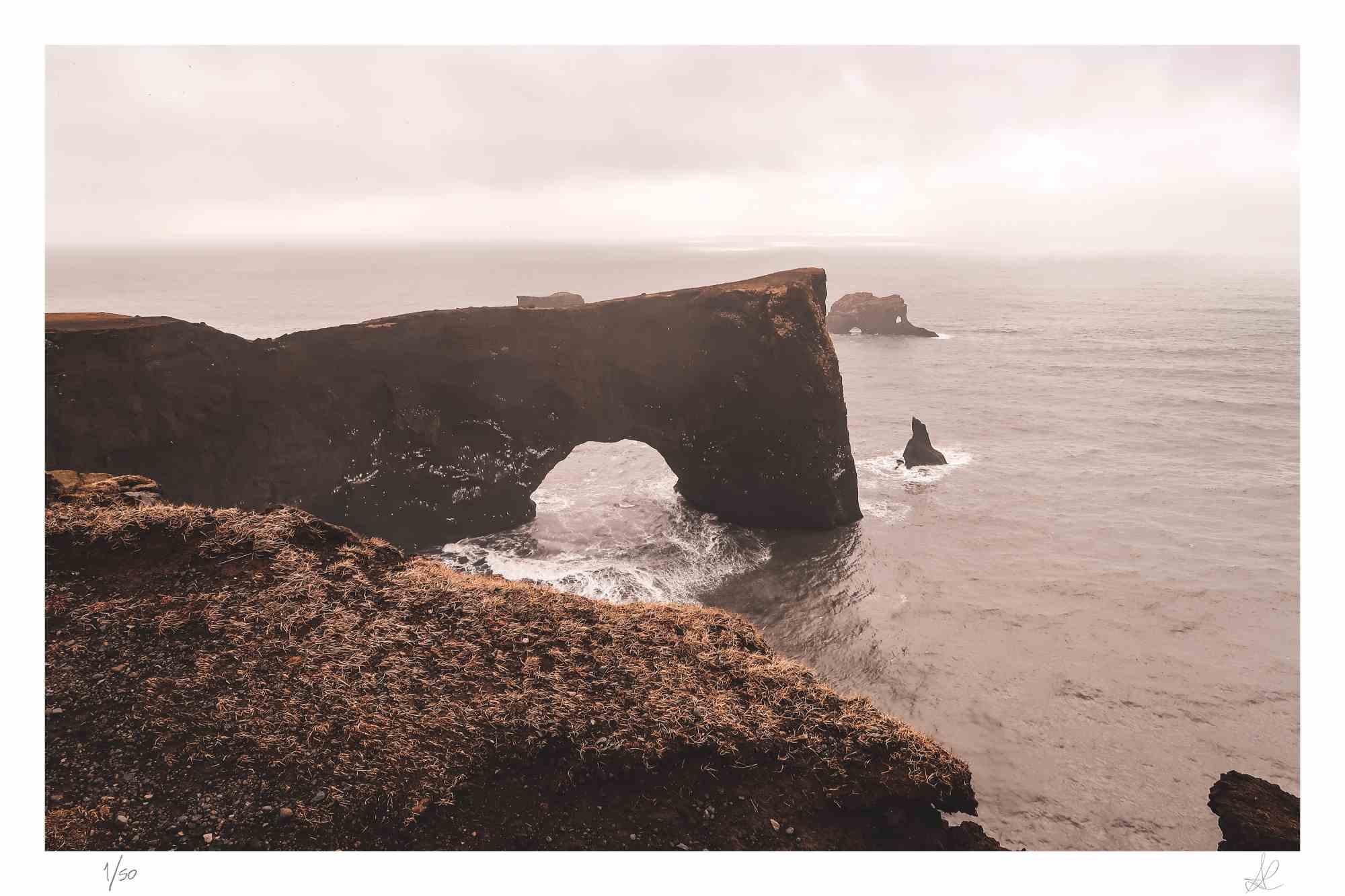 Love Bridge is a photograph taken by Amanda Ludovisi in 2018.

It represents a dreamlike landscape in Iceland, with dark tones. This is a giclée print on Canson Baryta Matt paper. Limited edition of 50 copies.

Monogrammed on the lower right and