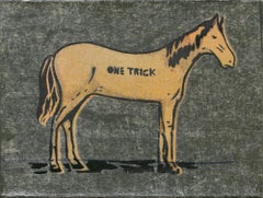 "A Little Trick", One Trick Pony, Horse Painting, Acrylic and Spray Paint, Text