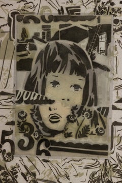 "Boundless (Reckless Dreams)", Handgeschnittene Schablone, Vintage-Bilder, Acryl, Aerosol