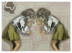 "I Won't Tell if You Won't", stencil tagliato a mano, acrilico con immagini vintage, aerosol