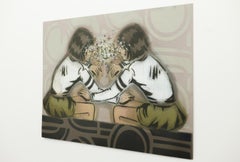 "Let's Trust Each Other", Handgeschnittene Schablone, Vintage-Bilder, Acryl und Aerosol