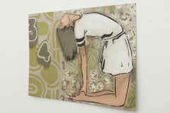 "Shapes Making", Hand cut stencil of girl, original spray paint signed by Mando