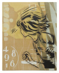"Improvvisamente (V2)", stencil tagliato a mano, immagini vintage acriliche e aerosol
