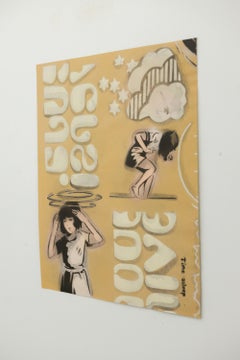 "Time Lapse", Hand cut stencil, vintage imagery acrylic and aerosol