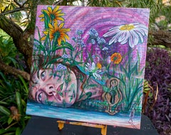 "En un mundo propio" (2023) de Amanda Seckington, Pintura acrílica original
