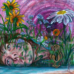 "En un mundo propio" (2023) de Amanda Seckington, Pintura acrílica original