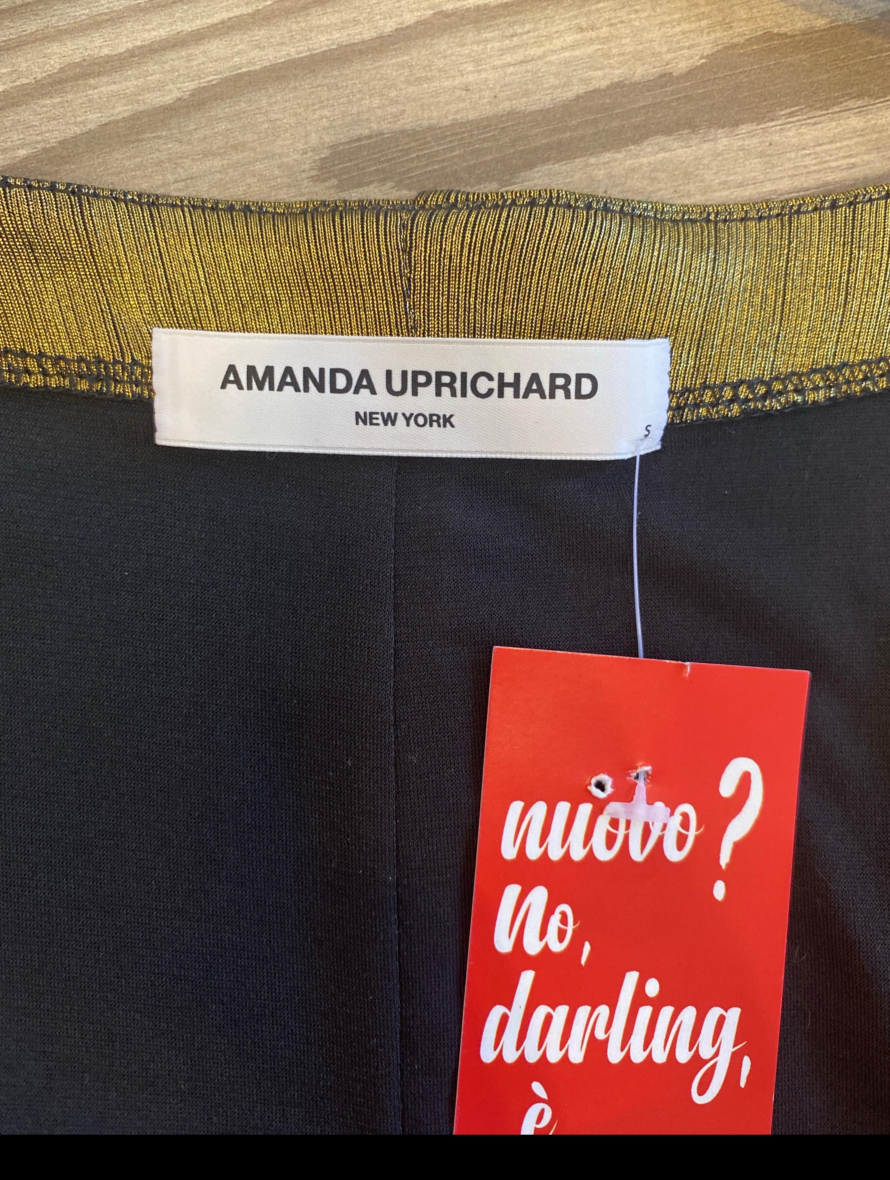 Amanda Uprichard Gold Dress with Padded Shoulders en vente 3