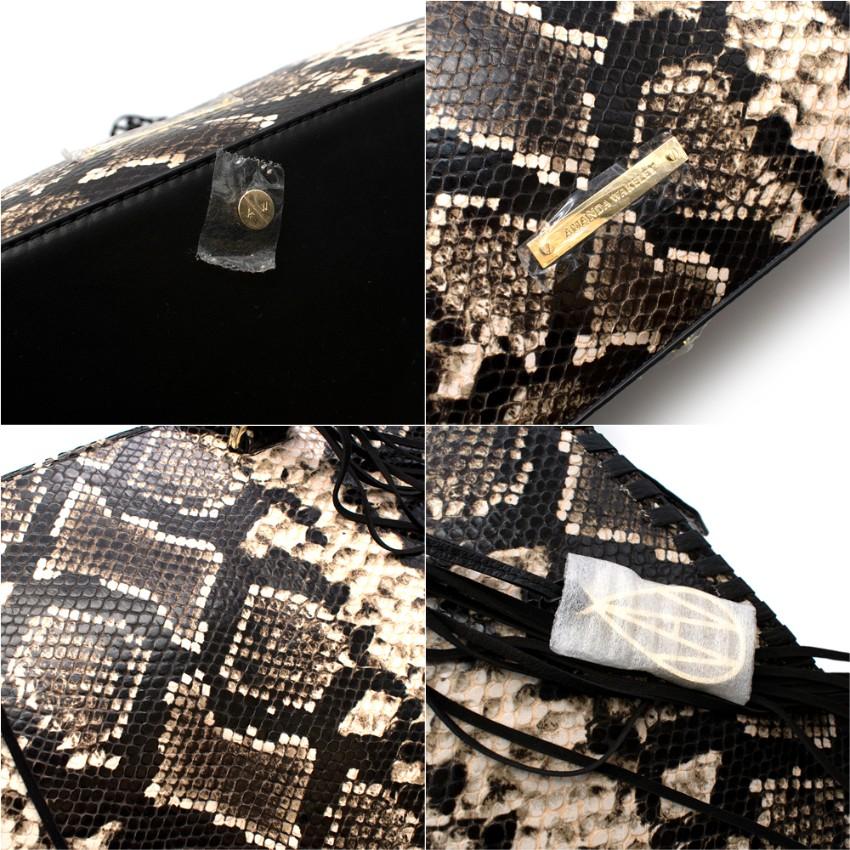 Women's or Men's Amanda Wakeley Black Python Embossed Leather Shopper Bag