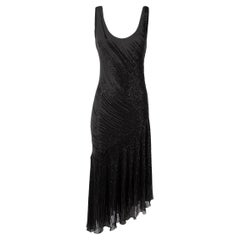 Amanda Wakeley Black Silk Embellished Dress Size M