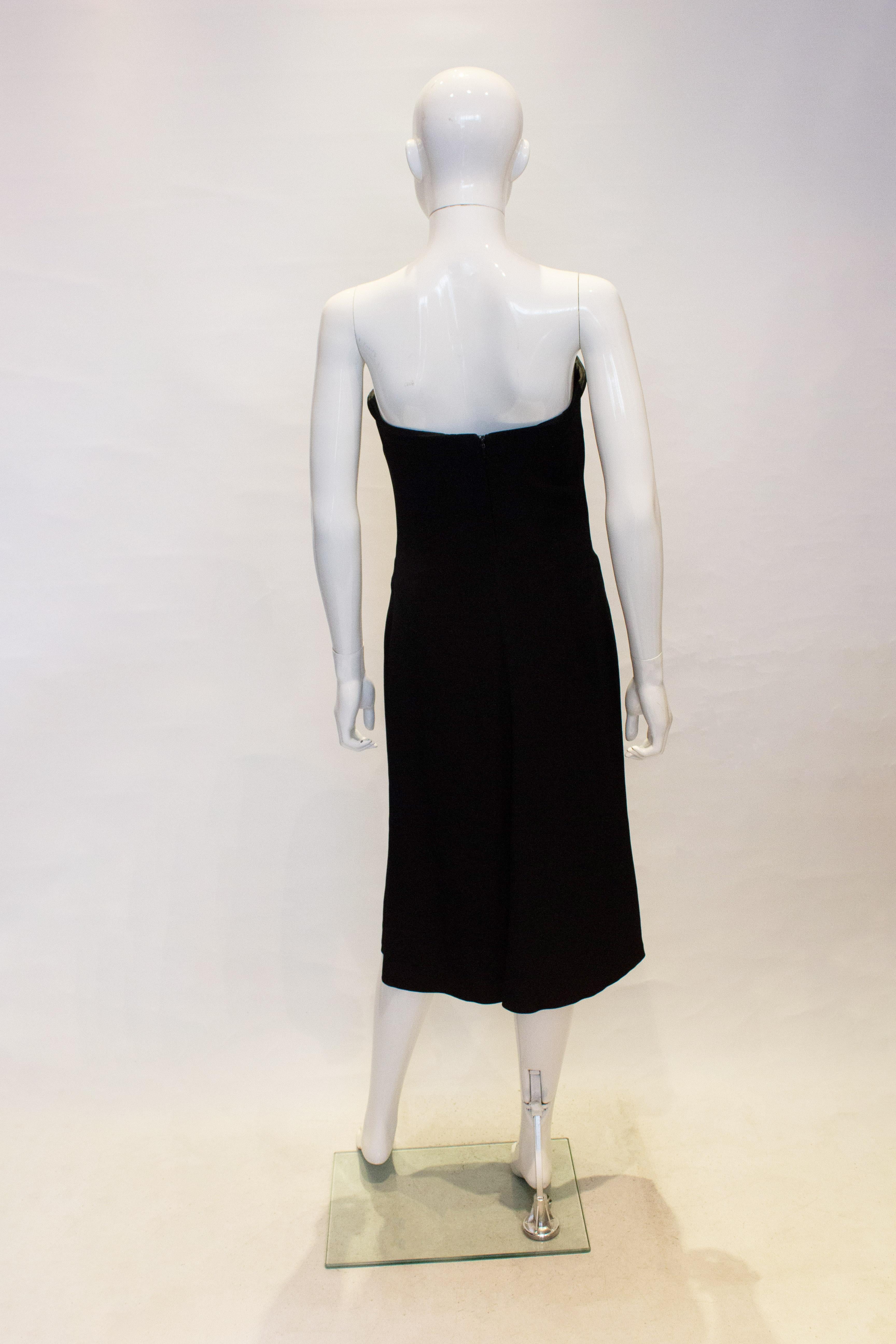 Amanda Wakeley Black Strapless Cocktail Dress In Good Condition For Sale In London, GB