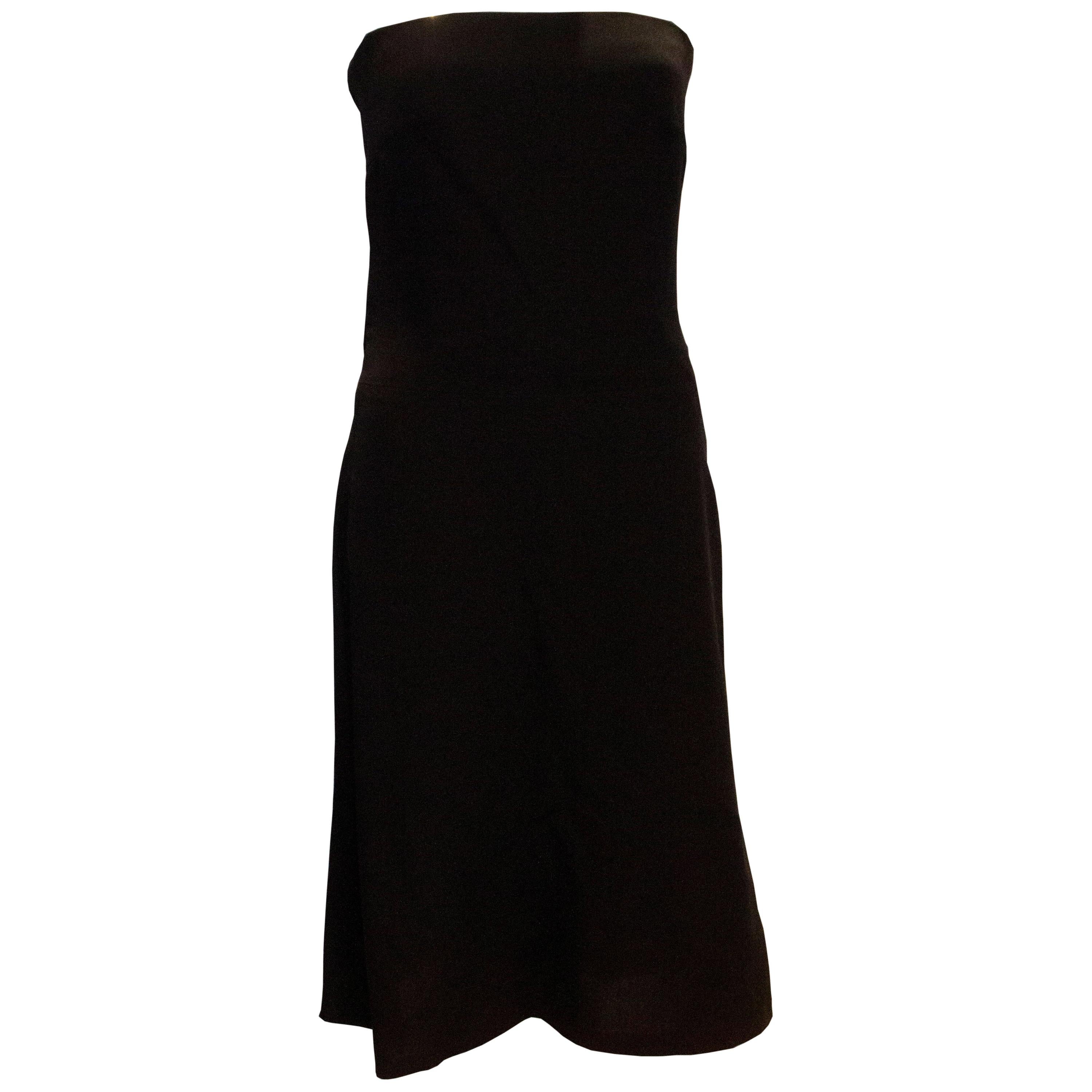 Amanda Wakeley Black Strapless Cocktail Dress For Sale