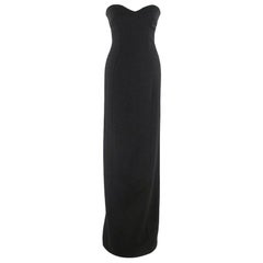 Amanda Wakeley Black Strapless Jacquard Structured Gown 