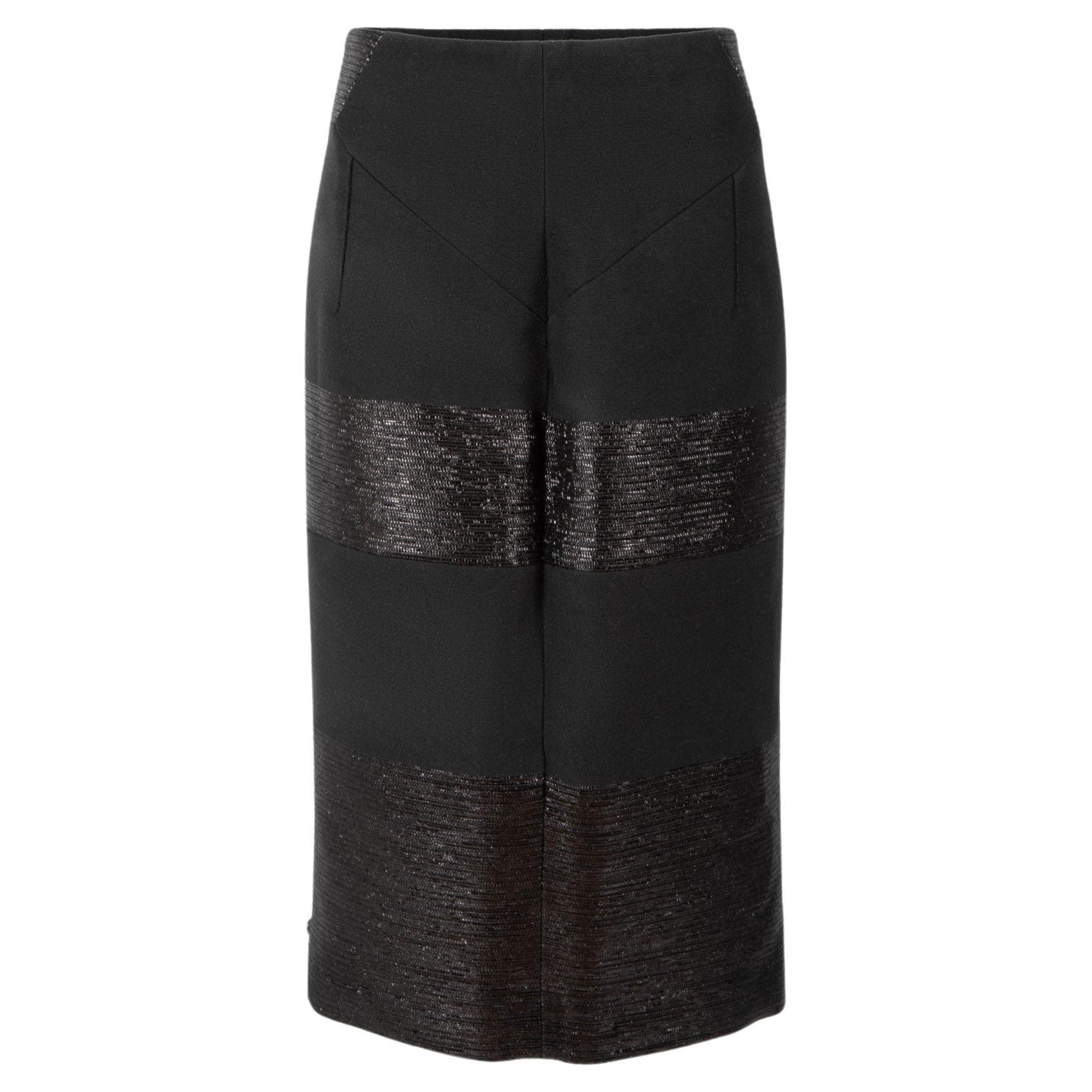 Amanda Wakeley, jupe crayon texturée noire, taille XL en vente