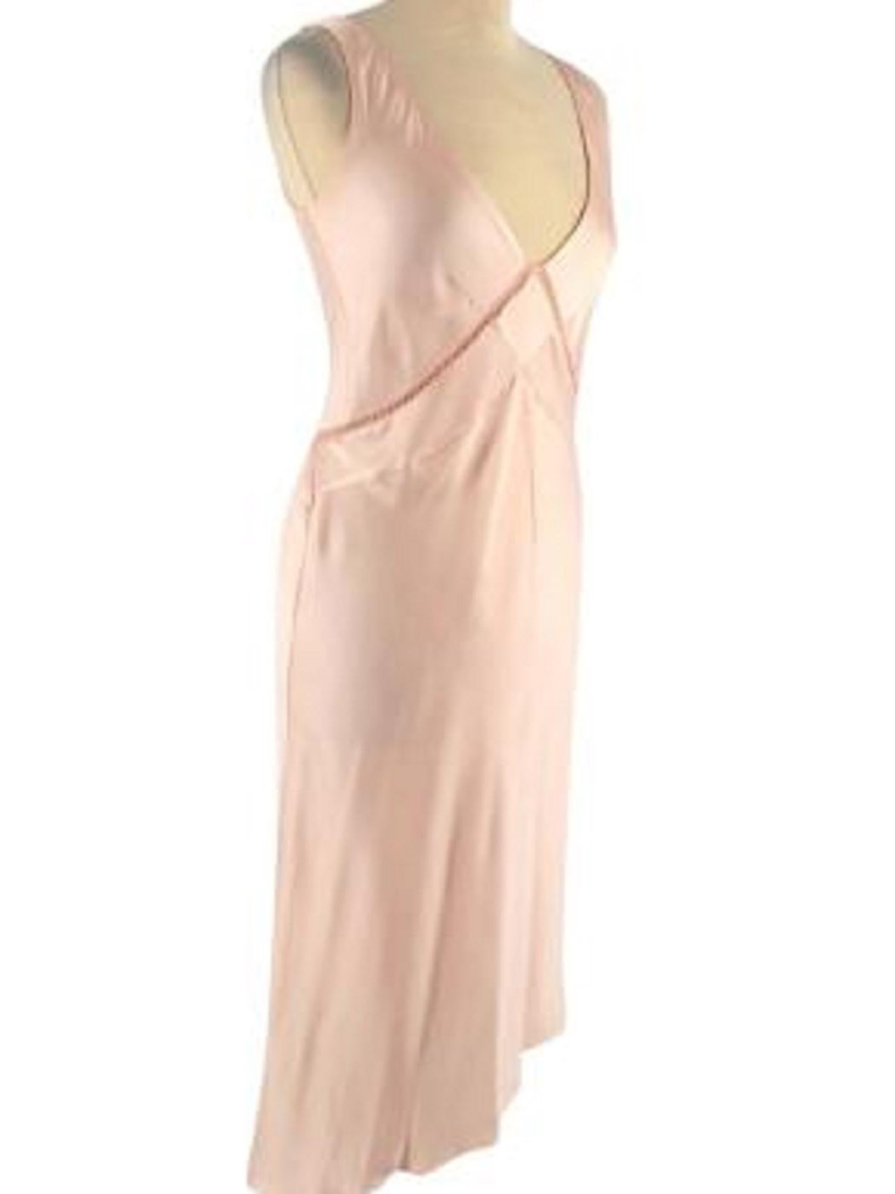 pale pink silk dress