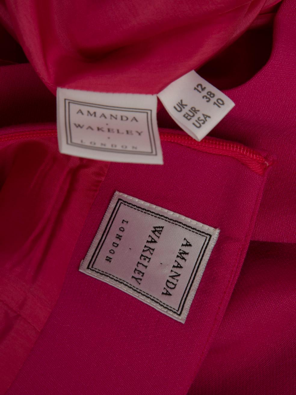 Amanda Wakeley Jupe fourreau midi en laine rose Taille L Excellent état - En vente à London, GB