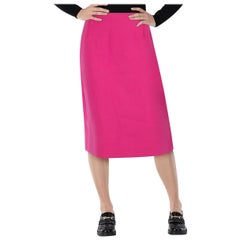 Amanda Wakeley Pink Wool Midi Pencil Skirt Size L